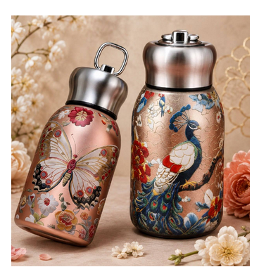 Butterfly Bloom Mini Water Bottle – Premium Floral Stainless Steel Bottle for Girls